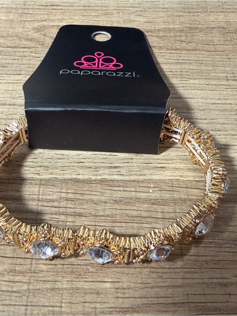 paparazzi Gold-Tone Bracelet with Clear Crystals - Picture 3 of 5